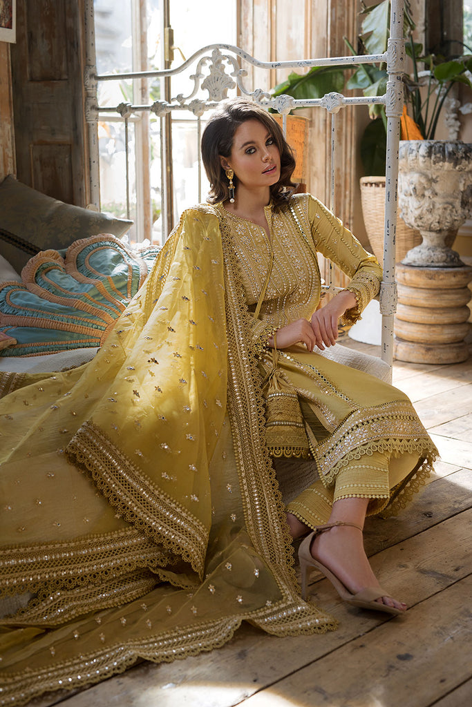 SN-62 3 Piece Unstitched Heavy Embroidered Lawn Suit with Full Embroidered Organza Dupatta