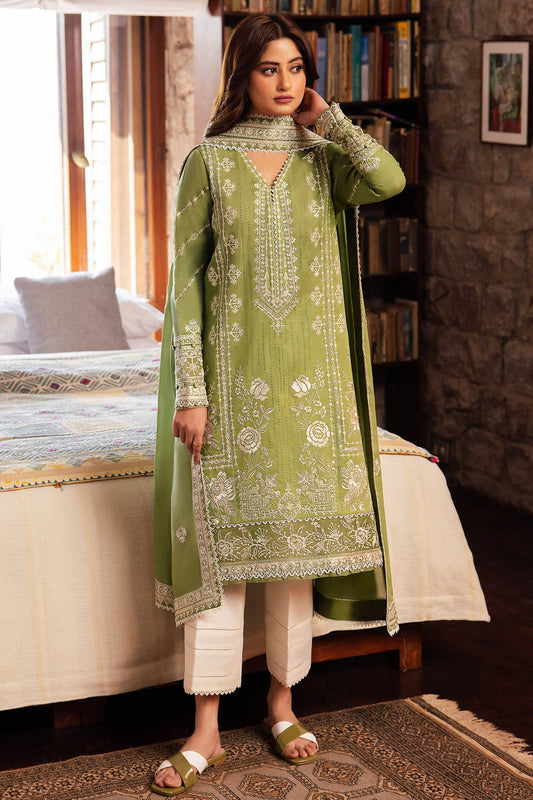 ZL 2525-3 Piece Embroidered Lawn Shirt with Embroidered Lawn Dupatta